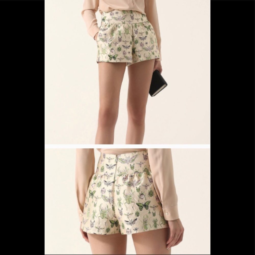 Red Valentino insect Brocade high waisted shorts 6